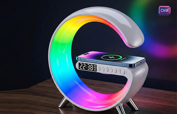 CTRL8 25W USB-C PD charger with durable braided cable in a travel pouch