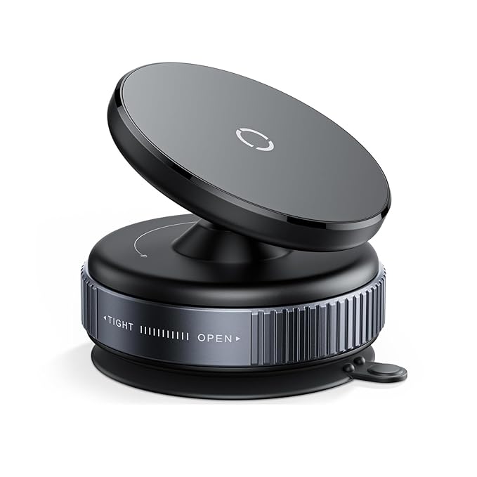 CTRL8 360 Magnetic Mobile Phone Holder with vacuum suction in black