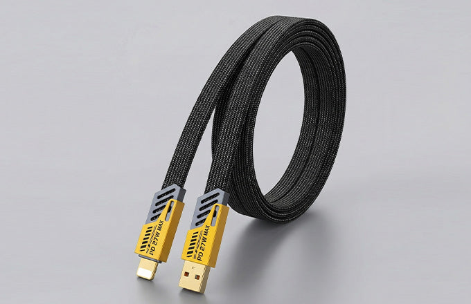 Ctrl8 4-in-1 fast charging cable with Type C ports and durable braided design in black