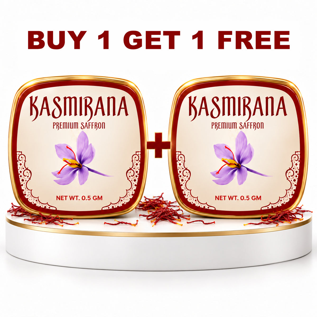 Buy1 Get1 Pure Kashmiri Saffron (Kesar)(0.5 gm each)-UP