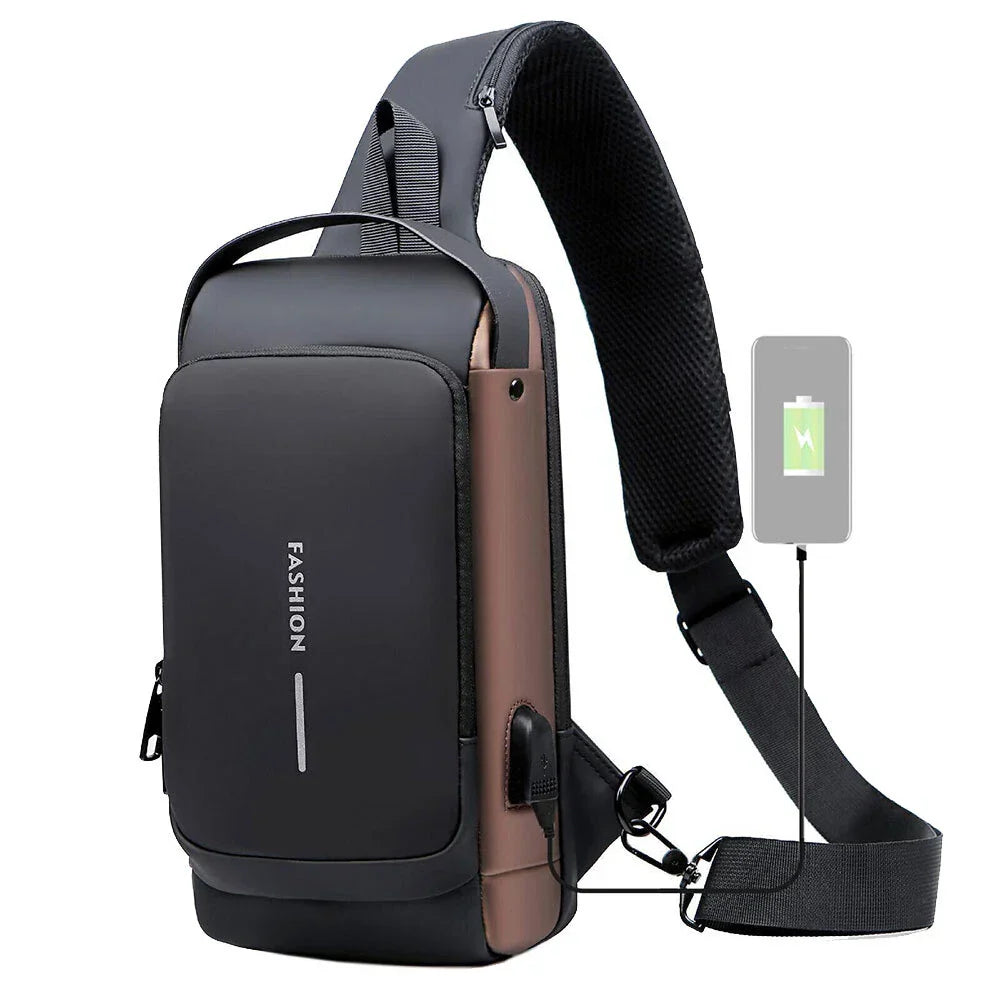 Waterproof Anti-Theft Sling & Backpack – USB Charging, Stylish & Secure-UQ