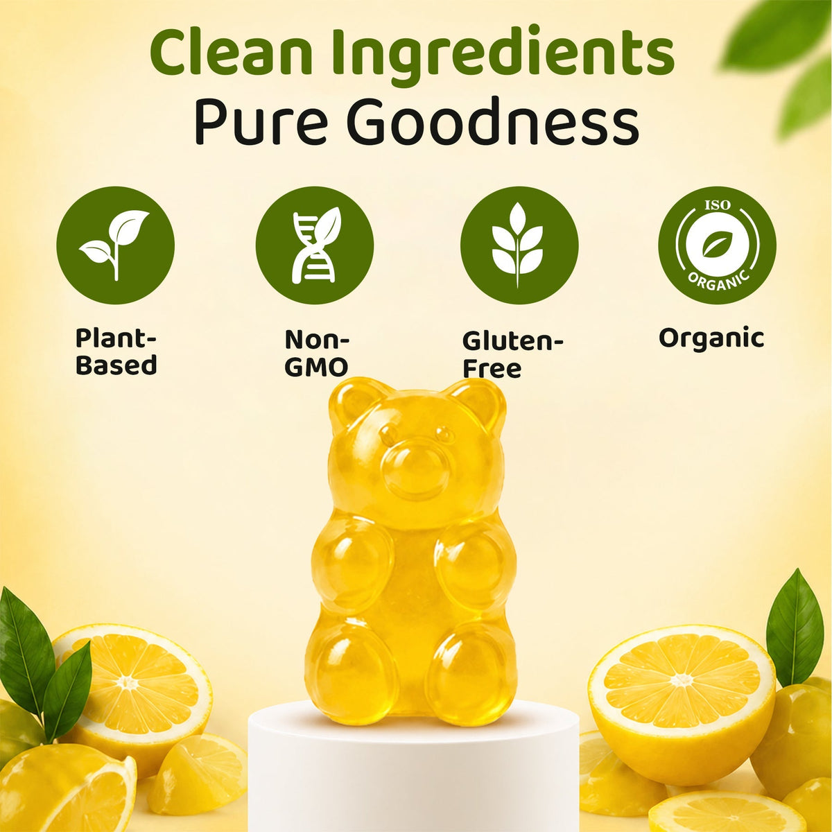 Purna Vitamin C Gummies – Lemon Flavor | Vitamin C, D3 & Zinc for Skin & Immunity | 30 Vegan Gummies-UP