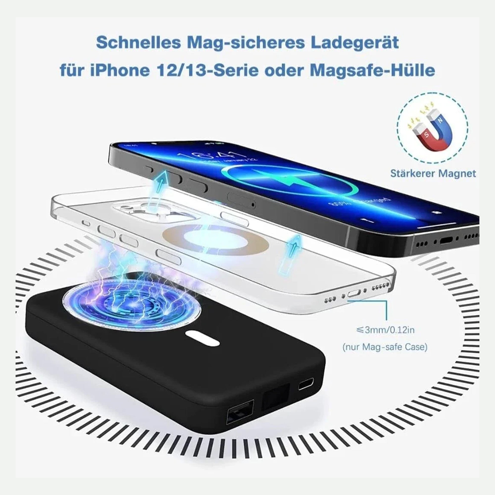 CTRL8 Magnetic Wireless Power Bank featuring enhanced magnetic strength and compatibility with iPhone 12/13 series
