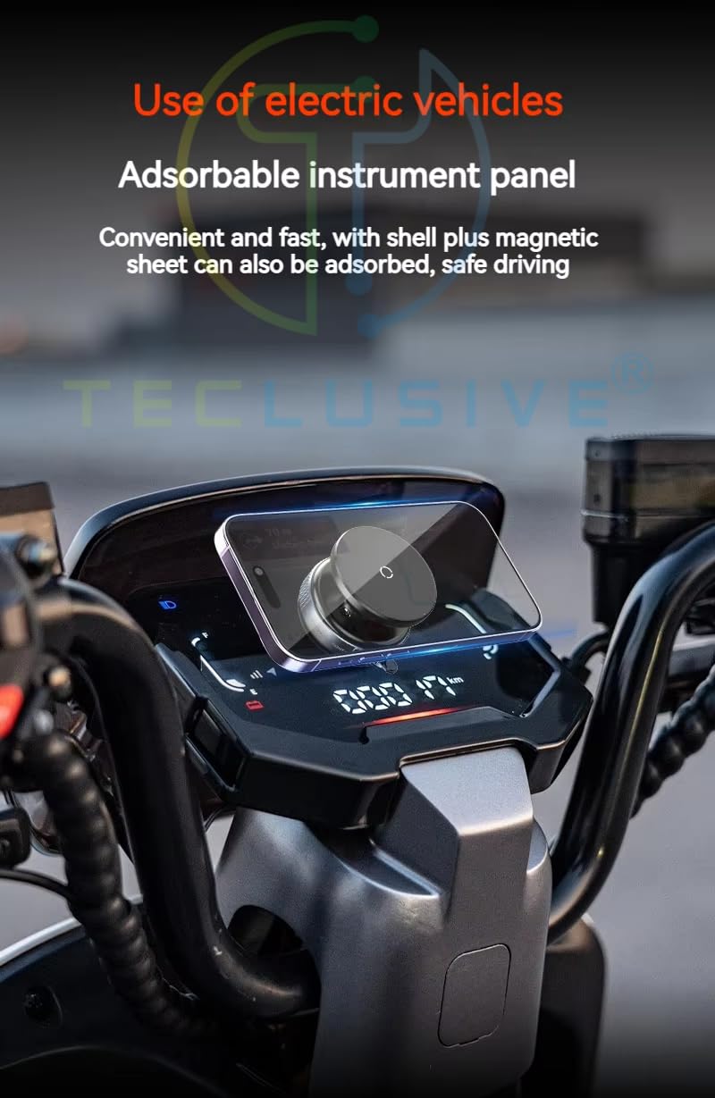 CTRL8 360 Magnetic Mobile Phone Holder used on a motorcycle dashboard for safe driving