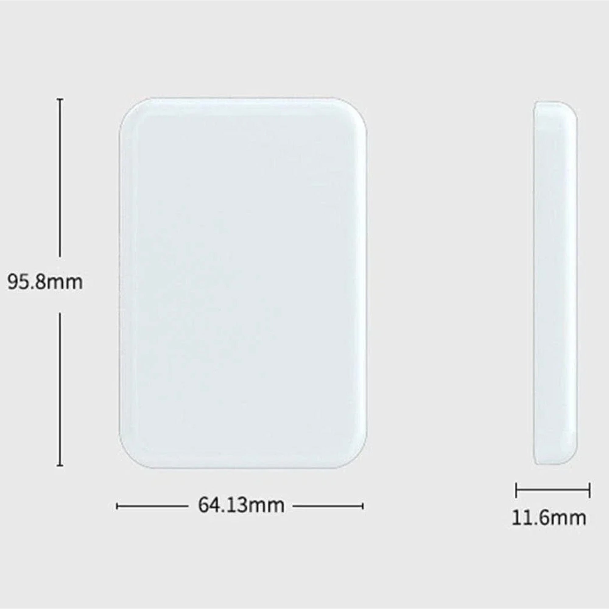 CTRL8 Magnetic Wireless Power Bank with compact dimensions of 95.8mm x 64.13mm x 11.6mm for portability