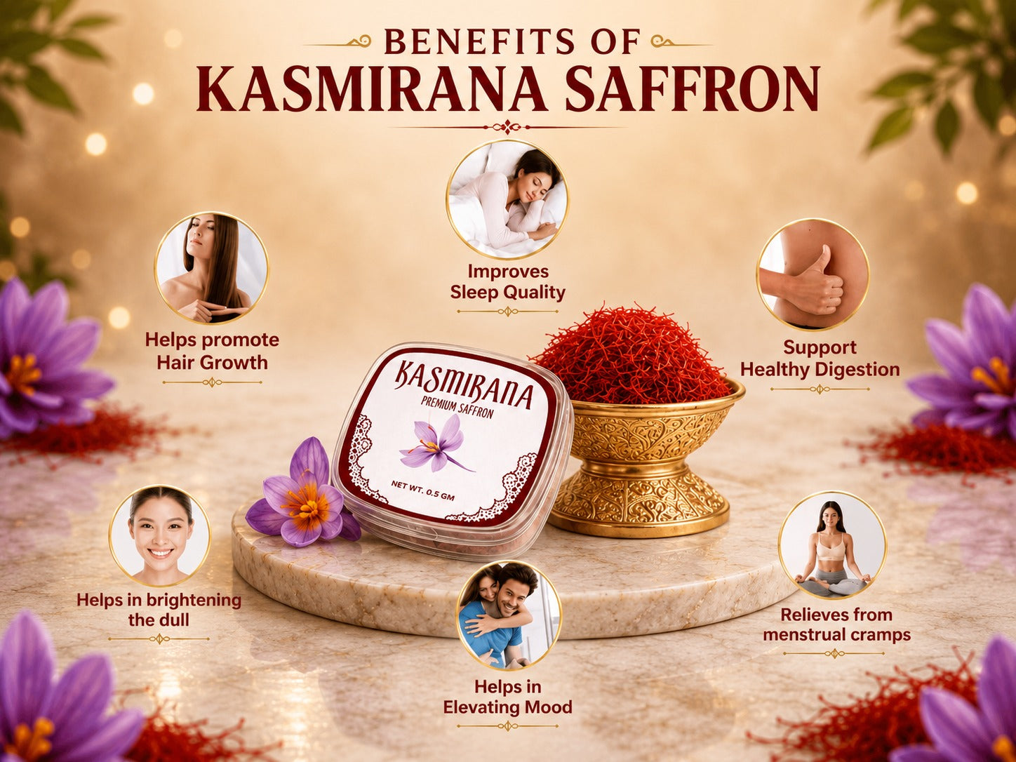 Buy1 Get1 Pure Kashmiri Saffron (Kesar)(0.5 gm each)-UP