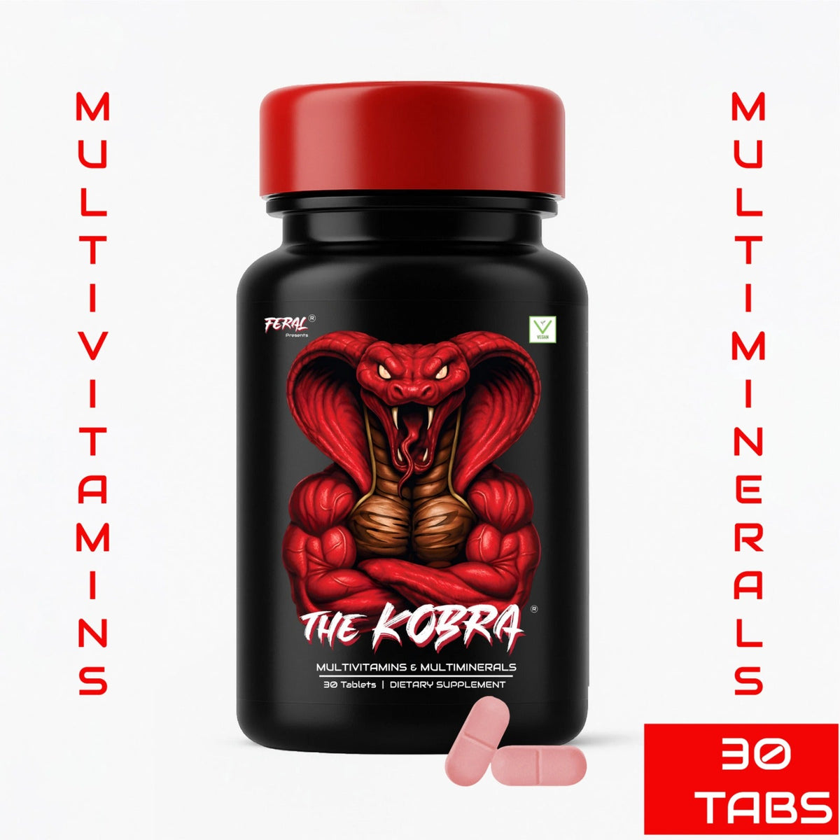 Kobra Labs Daily Multivitamin Tablets | 30 Tablets per Bottle-UP