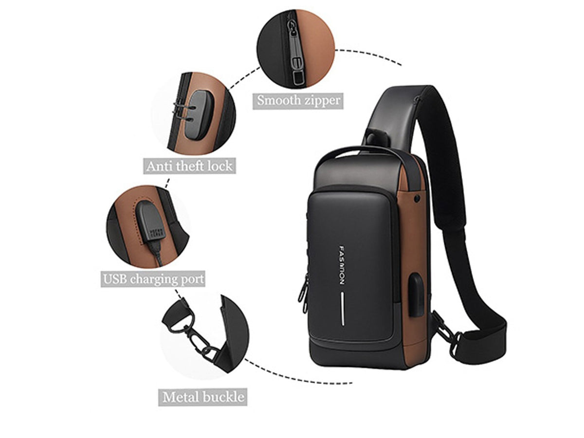 Waterproof Anti-Theft Sling & Backpack – USB Charging, Stylish & Secure-UQ