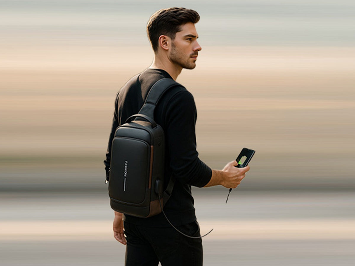 Waterproof Anti-Theft Sling & Backpack – USB Charging, Stylish & Secure-UQ