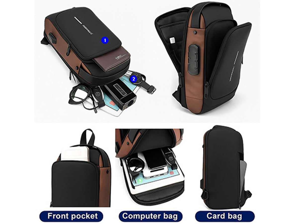 Waterproof Anti-Theft Sling & Backpack – USB Charging, Stylish & Secure-UQ