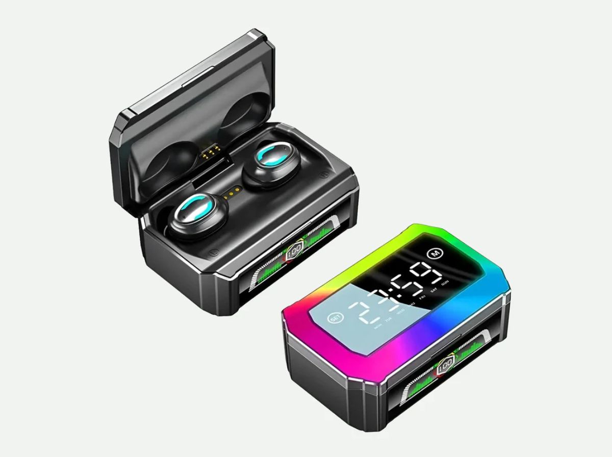Wireless Bluetooth Earbuds with Powerbank Case and Display Clock
